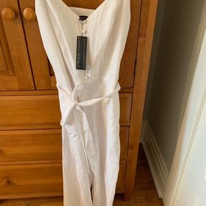 Banana Republic White Linen Jumpsuit
